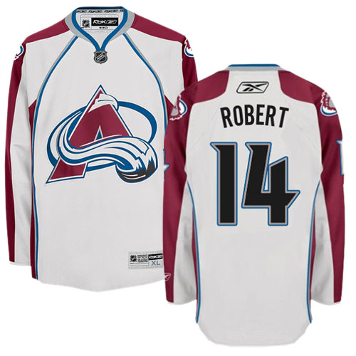 Mens Reebok Colorado Avalanche 14 Rene Robert Authentic White Away NHL Jersey